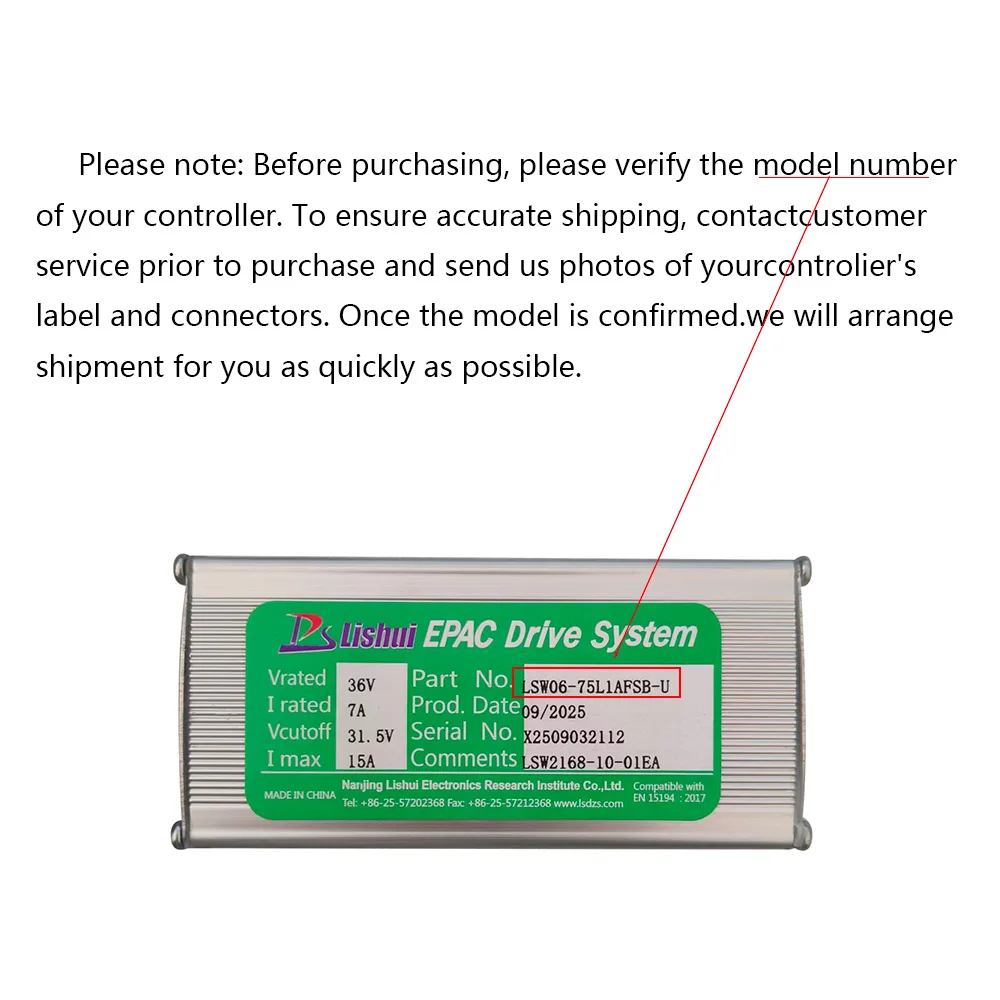 Nulkomma  Electric Bicycle Brushless Motor Controller LSW06-75L1AFSB-U 36V 15A for Electric Scooters Fat Bike MTB Ebike Speed Controller