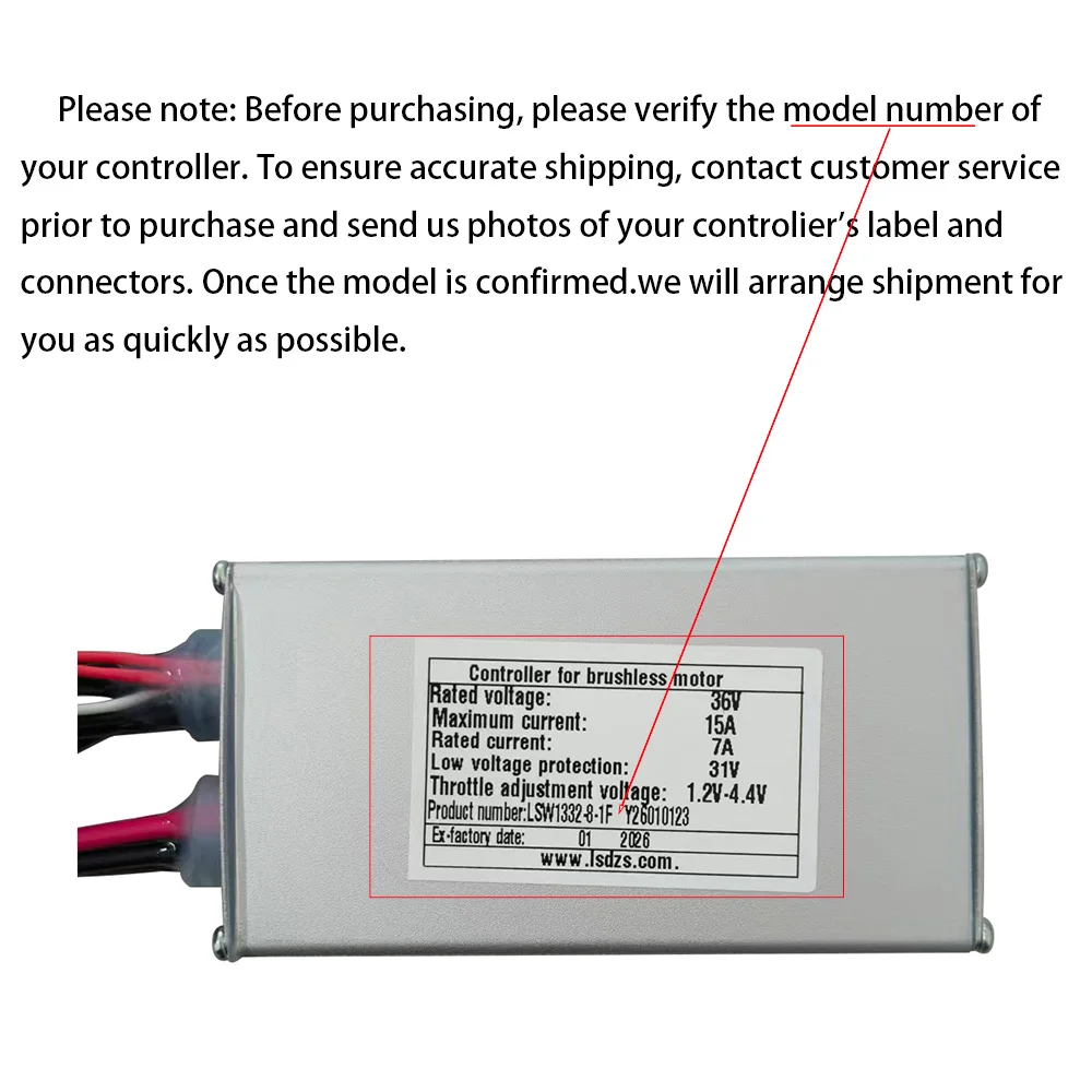 Nulkomma E-Bike Brushless Motor Controller LSW1332-8-1F 36V 7A for Electric Scooters MTB Fat Bike Accessories Speed Controller