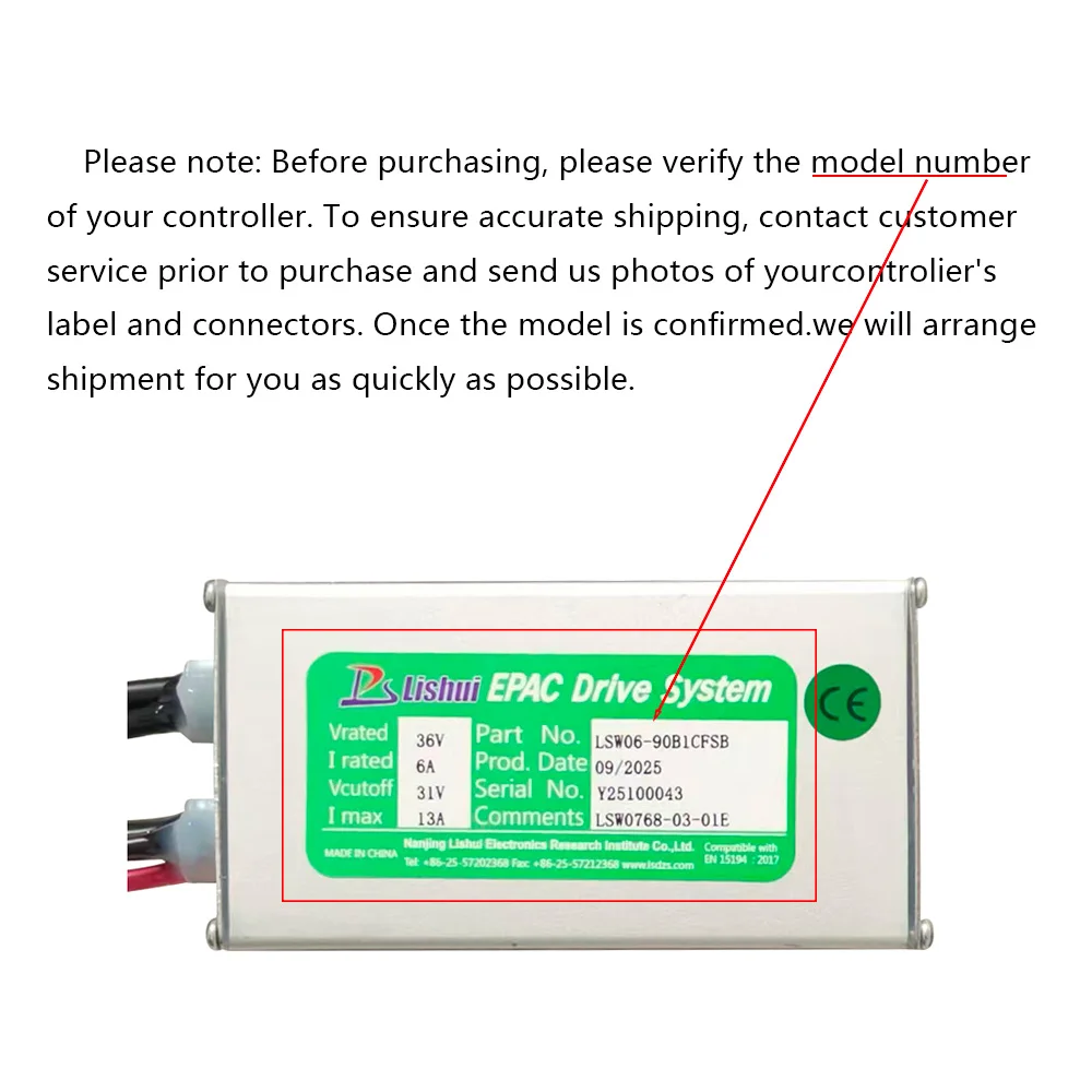 Nulkomma Ebike Brushless Motor Controller LSW06-90B1CFSB 36V 13A for Electric Scooters Fat Bike MTB Accessories Speed Controller