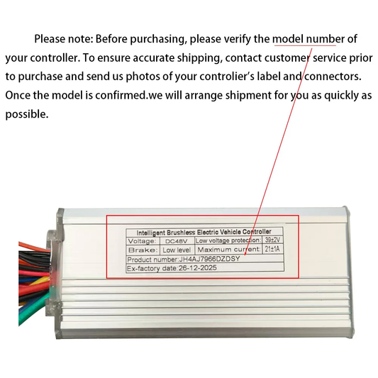 Nulkomma Brushless Motor Controller JH4AJ7966DZDSY 48V 21A E-Bike Scooter Universal E-Bike Conversion Kit Bicycle Speed Controller