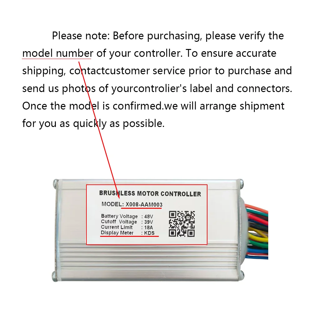 Nulkomma  Ebike Brushless Controller X008-AAM003 48V 18A Speed Parts for KDS Protocol Display Electric Scooter MTB Fat Bike Accessories
