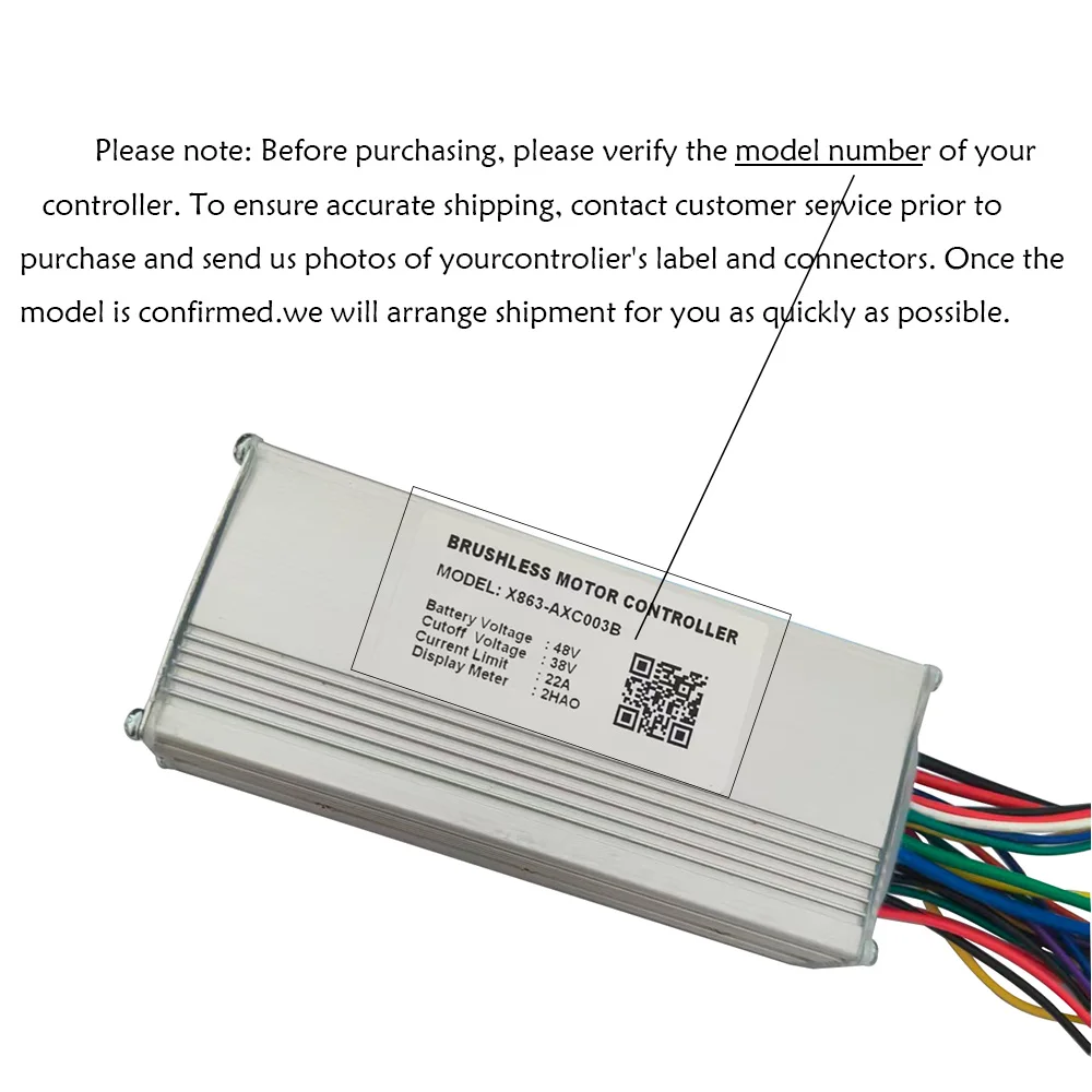 Nulkomma Ebike Brushless Motor Controller X863-AXC003B 48V 22A for 2HAO Protocol Electric Scooters Speed Parts MTB Fat Bikes