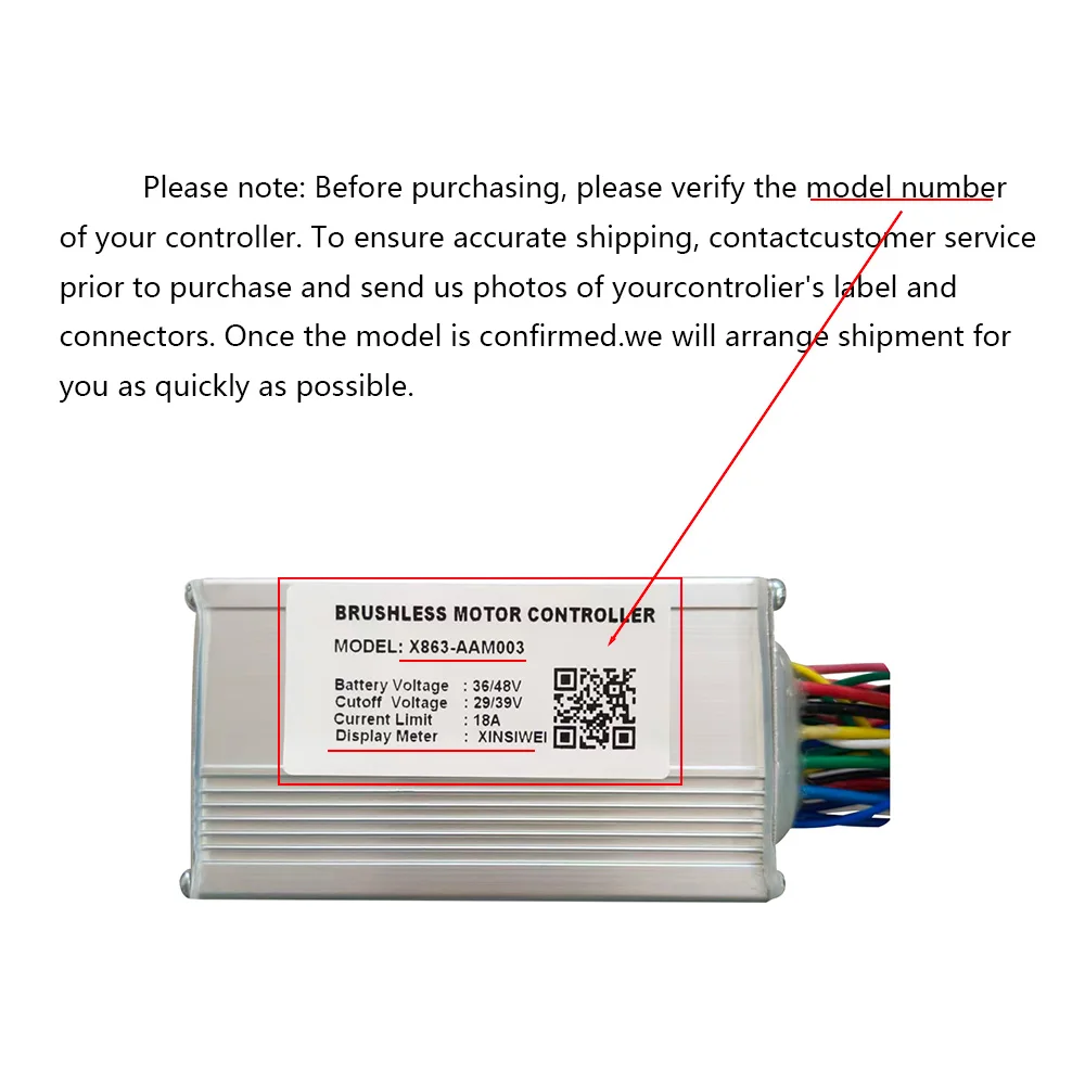 Nulkomma X863-AAM003 36/48V 18A Ebike Brushless Motor Controller for XINSIWEI Protocol Electric Scooters Speed Parts MTB Fat Bikes