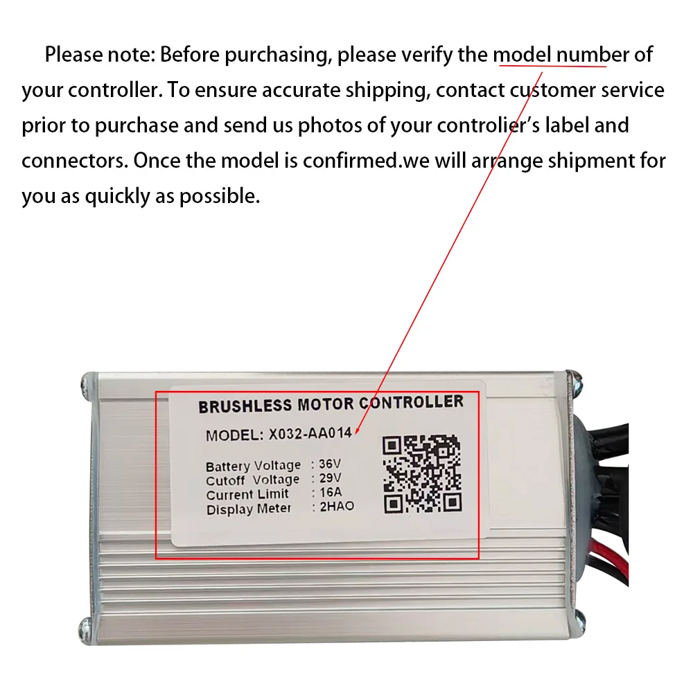 Nulkomma  Ebike Brushless Motor Controller 36V 16A Speed Controller for 2HAO General X032-AA014 for Electric Bicycle Scooter Motorcycle