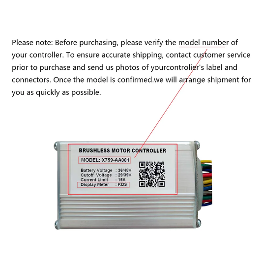 Nulkomma E-bike Brushless Motor Controller X759-AA001 36/48V 15A for KDS Protocol Display for Electric Scooters MTB Fat Bikes Accessories