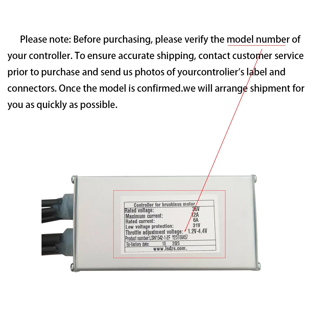 Nulkomma E-bike 36V Brushless Motor Controller LSW1542-1-2F 36V 6A for Electric Scooters Fat Bike MTB Accessories Speed Controller