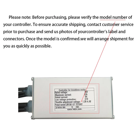 Nulkomma E-bike 36V Brushless Motor Controller LSW1542-1-2F 36V 6A for Electric Scooters Fat Bike MTB Accessories Speed Controller