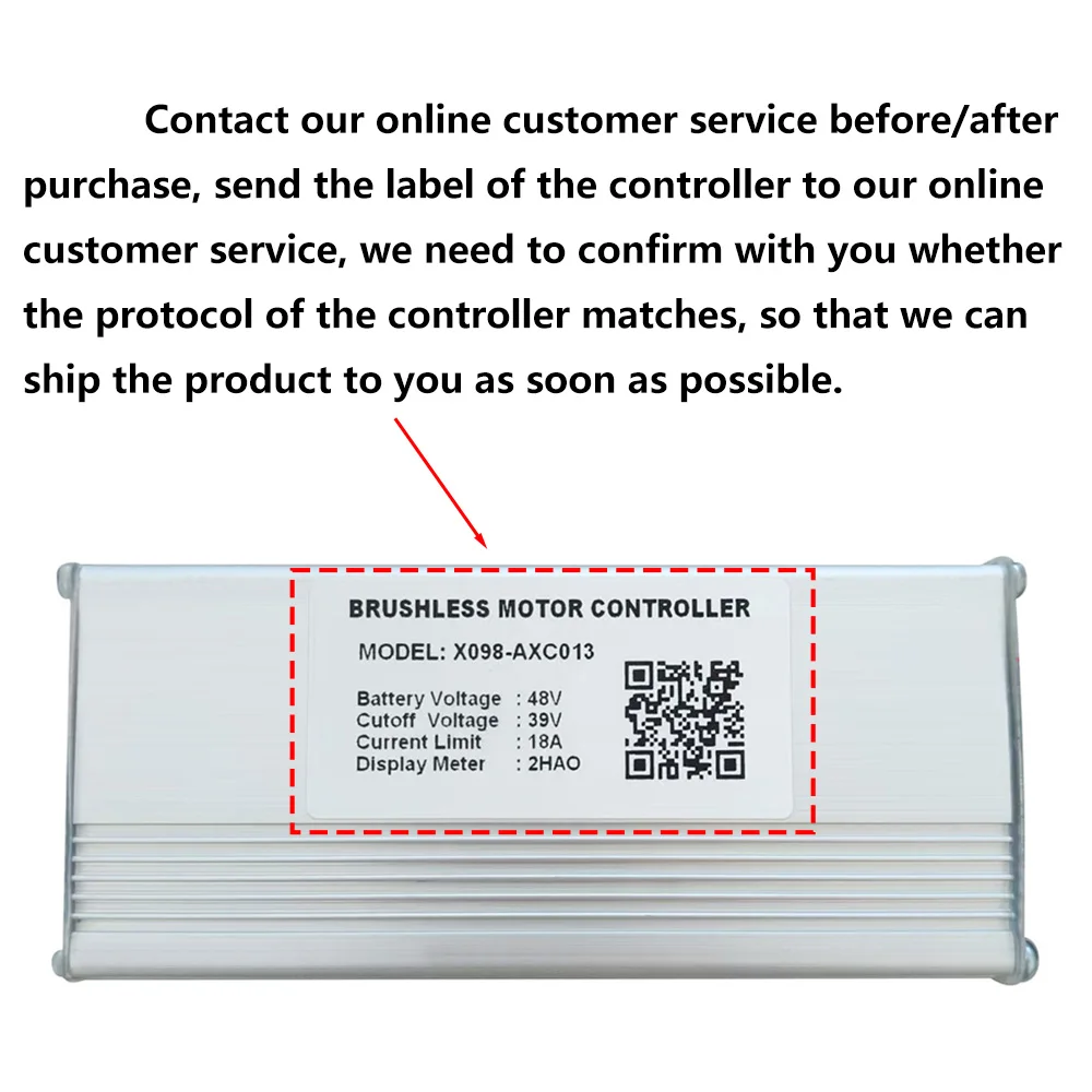 Nulkomma Ebike Brushless Motor Controller X098-AXC013 48V 18A 2HAO Protocol for Electric Scooters MTB Fat Bikes Accessories