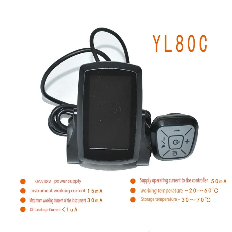 Nulkomma Yolin YL80C EBike LCD Display 48V Electric Bike Conversion Kit Electric Scooter Accessories Mountain Bike Speed Controller Parts