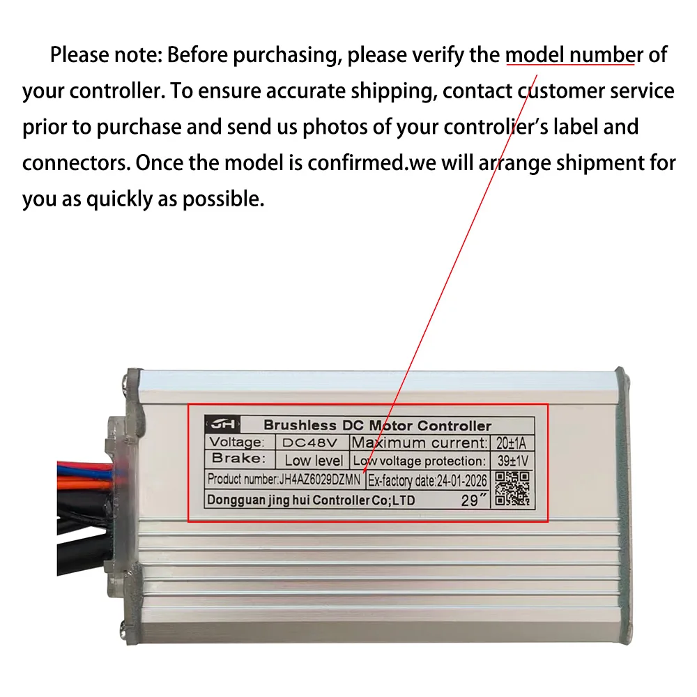 Electric Bike Brushless Motor Controller Nulkomma  JH4AZ6029DZMN 48V 20A for Electric Scooters Fat Bike MTB Accessories Speed Controller