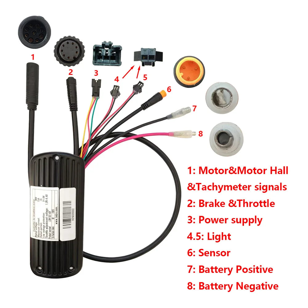 Nulkomma E-Bike Accessories LSW1037-40F 36V Brushless Motor Controller Mountain Bike Electric Scooter Speed Controller
