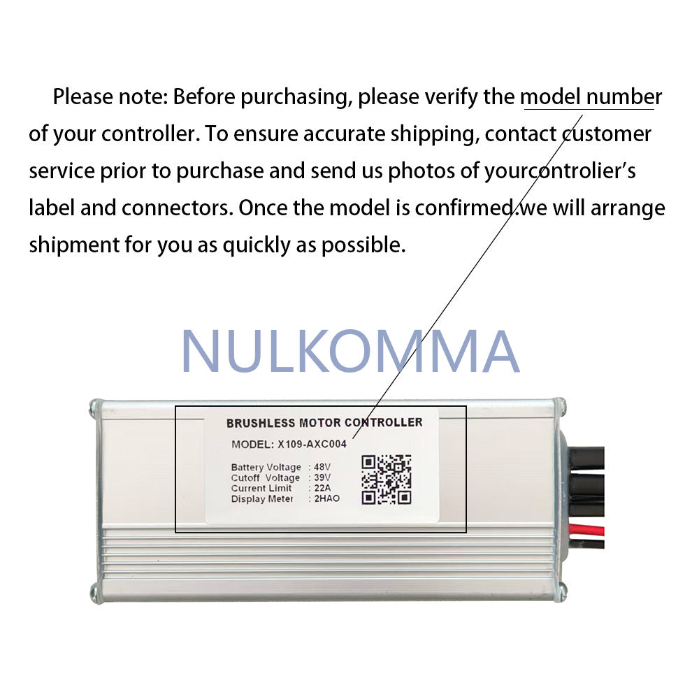 NULKOMMA Brushless Motor Controller X109-AXC004 48V 22A E-Bike Scooter Universal E-Bike Conversion Kit Bicycle Speed Controller