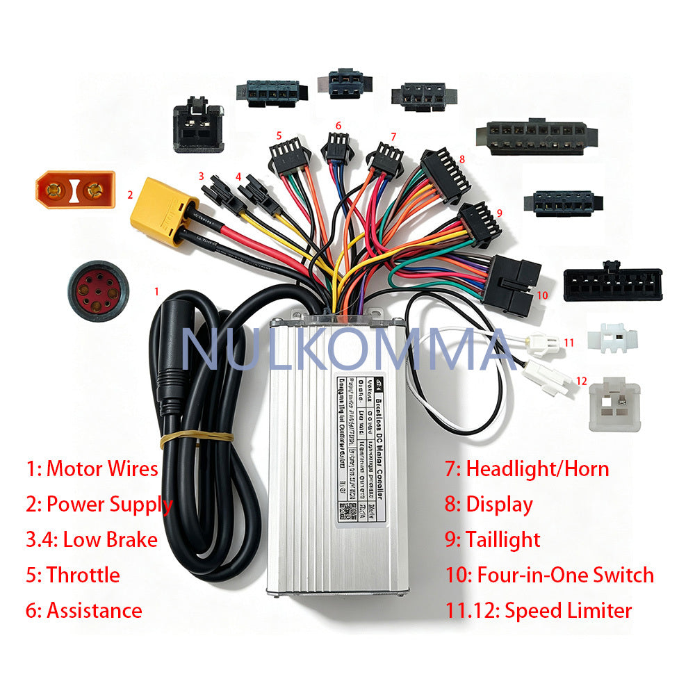 Brushless Motor Controller JH4AJ8717DZBL 48V 20A E-Bike Scooter Universal E-Bike Conversion Kit Bicycle Speed Controller