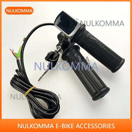 NULKOMMA 36V 48V Twist Grip Throttle Accelerator and LCD Battery Indicator Electric Bicycles MTB Tuning Accessories