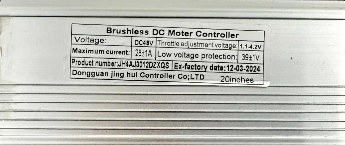 JH4AJ3012DZXQS Brushless Moter Controller DC48V 28A Controller for Ebike 20Inch