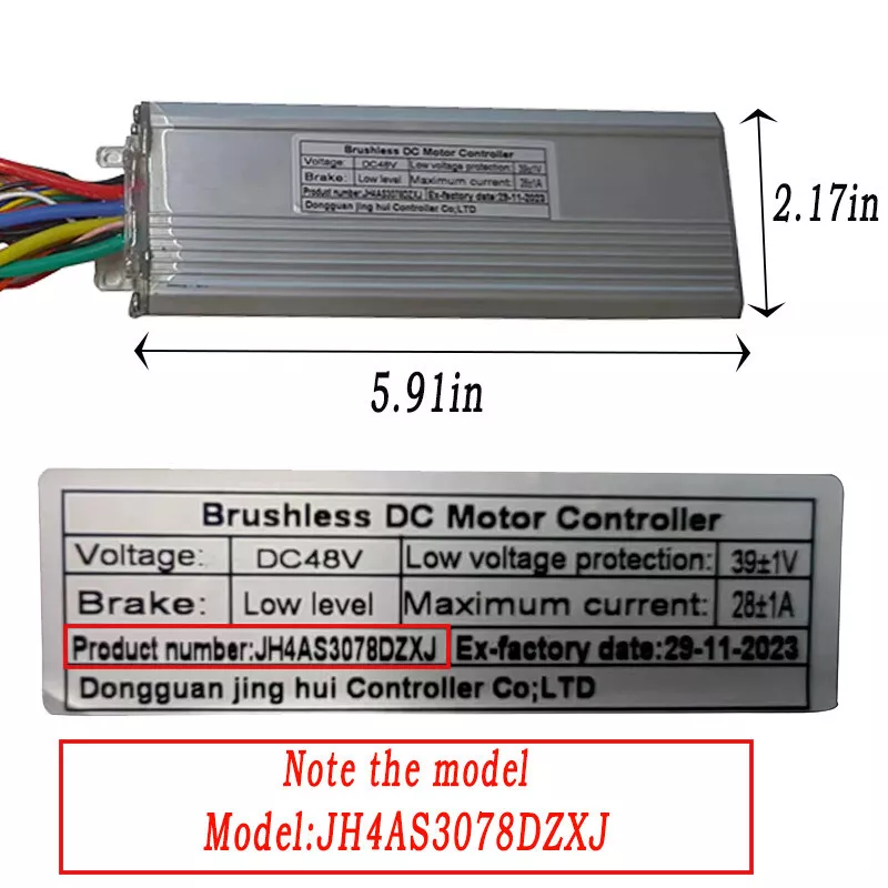 JH4AS3078DZXJ Brushless DC Motor Controller DC48V 28A