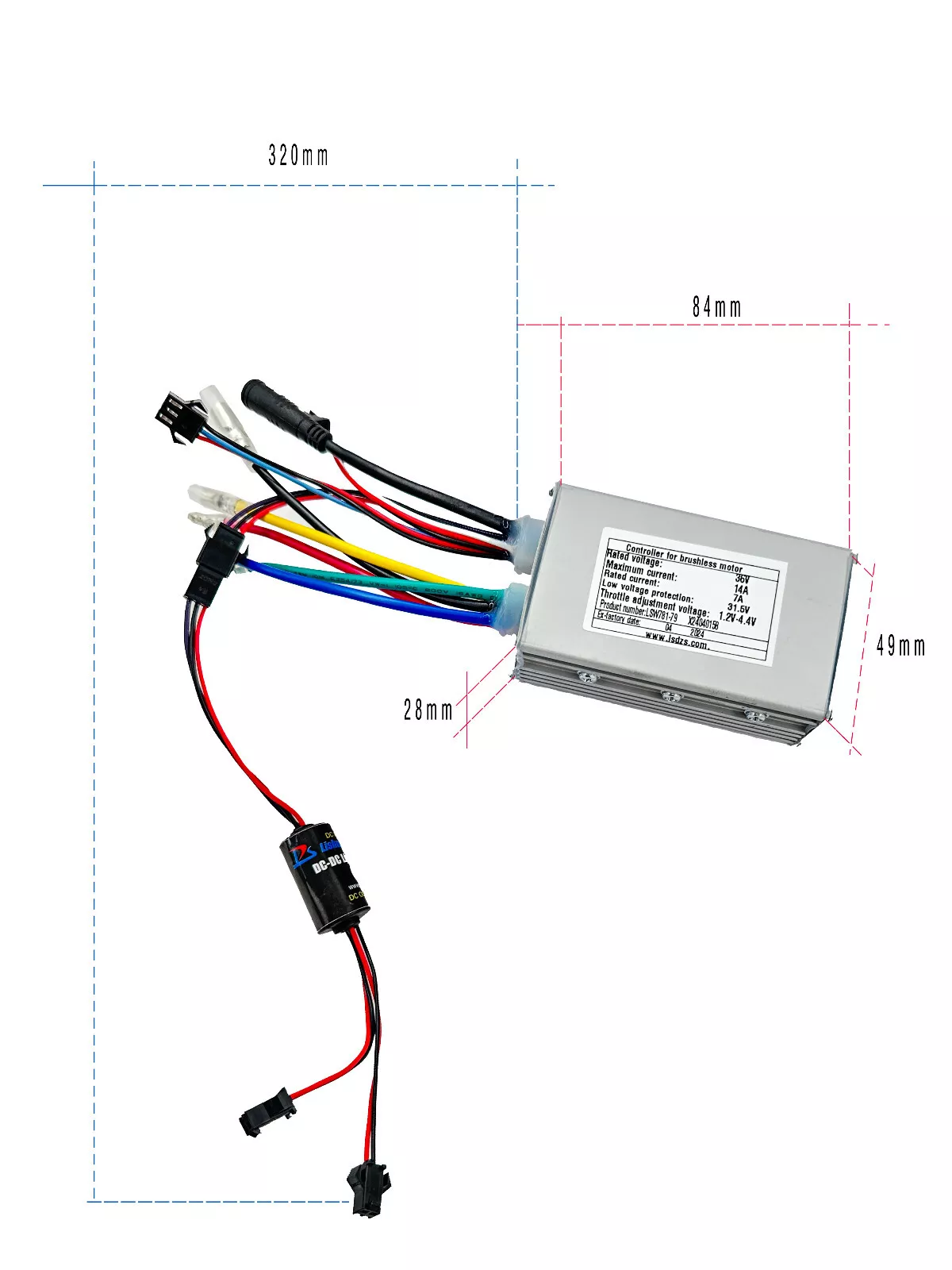 LSW781-79 36V 14A DC Brushless Motor Controller for Ebike Scooter