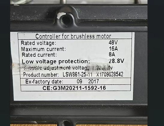 NULKOMMA LSW861-25-11 Ebike Controller 48V 16A Brushless Motor Controller for Electric Bicycle