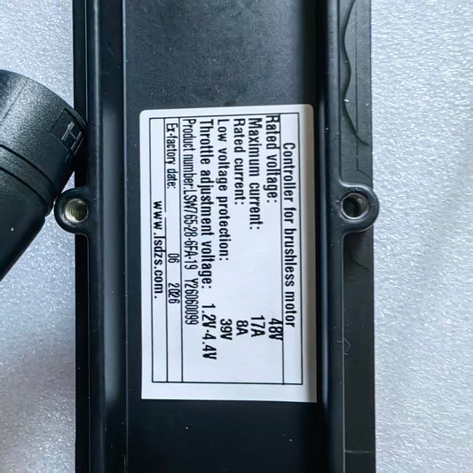 Nulkomma LSW765-28-6FA-19 48V 17A Brushless Motor Controller  39V Low Voltage Protection E-Bike Speed Control Replacement Part with Mounting Screws