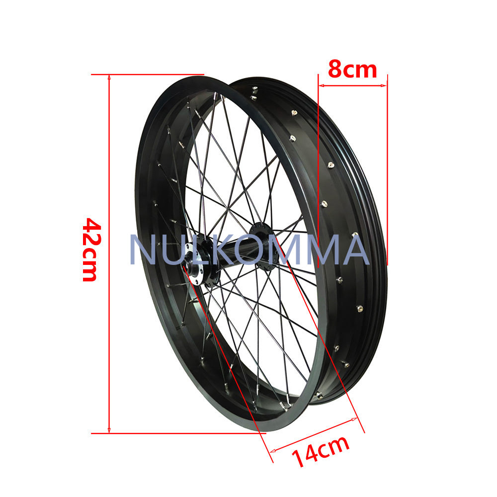 20x4.0 Set Aluminum Bike Front Wheel Ebike Rims with 36 Spokes for Fatbike Bicycles Accessories