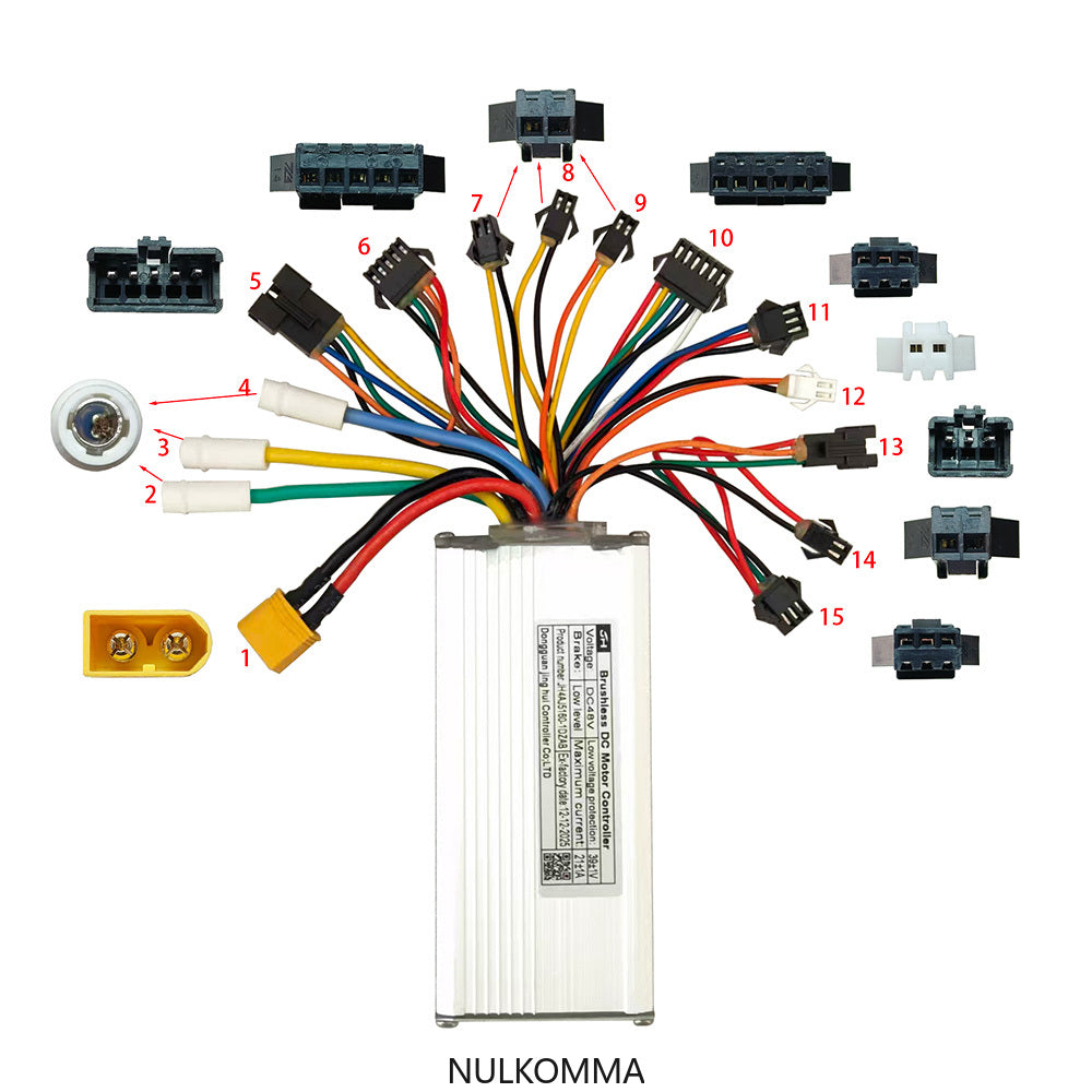 Ebike Motor Brushless Controller JH4AJ5160-1DZAB 52V Speed Controller For Electric Bicycle Scooters Fat Tire Bikes Mountain Bike