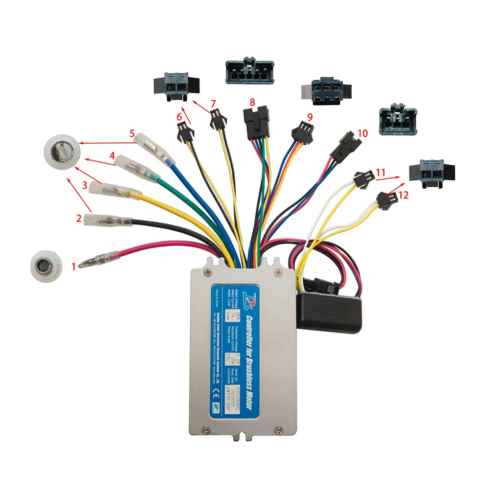 Nulkomma Brushless Motor Controller for Ebike LSW778-33F 36V 7A Display Speed Controller for Electric Scooters and MTB