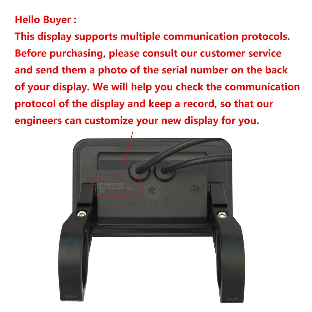 Nulkomma Ebike Display Screen Meter YL81F Yolin 48V UART Protocol Dual drive 5PIN Bicycle Computer Odometer Speedometer for Electric Bike