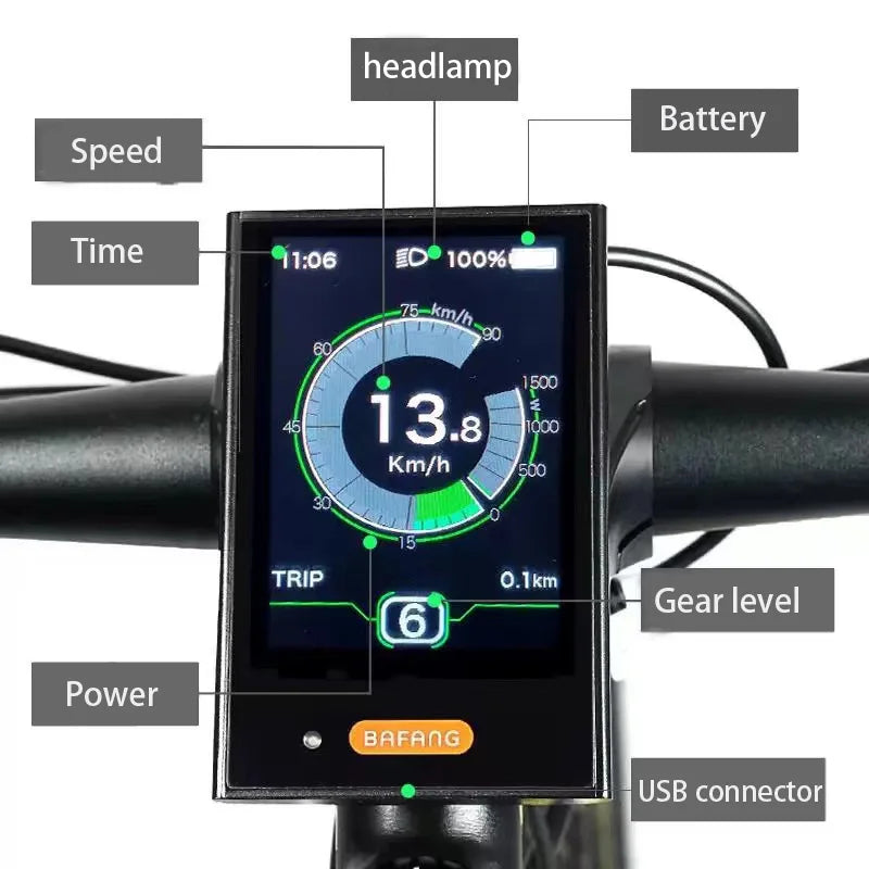 Nulkomma BaFang DPC18-CAN LCD Display Triangular plug 36V 48V E-bike Controller for e-bike Accessories Bicycle for BaFang Motors