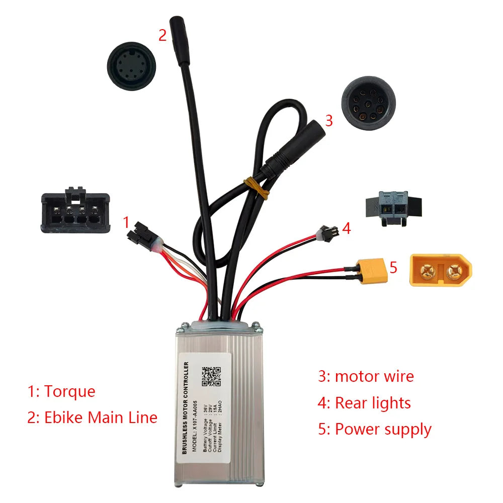 Nulkomma  X107-AA005 Electric Bicycle MTB Scooter 36V Controller Brushless Motor EBIKE Modified Parts 2HAO Communication Protocol