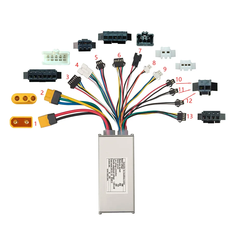 Nulkomma Electric Bike Brushless Motor Controller LSW1729-1-1M 48V 20A for Electric Scooters Fat Bike MTB Accessories Speed Controller