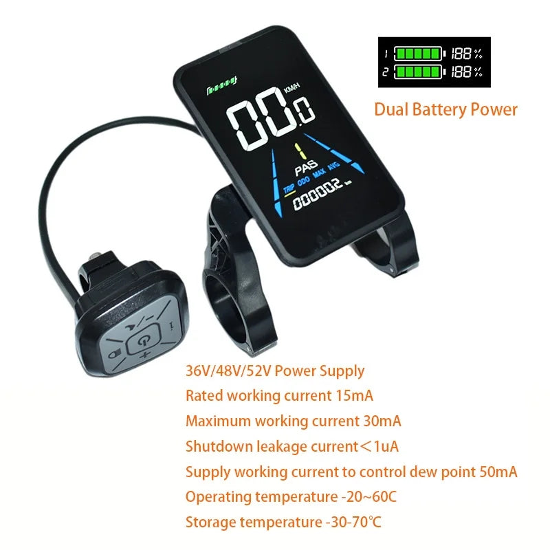 Nulkomma EBike Display Screen Meter Fatbike Computer Speed Control Panel 36V 48V 52V speedometer for Engwe Bike Accessories YL81F Yolin