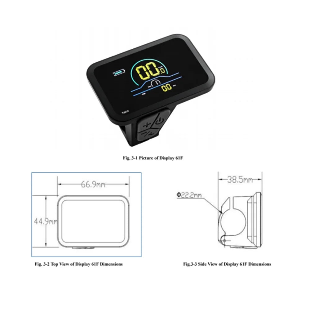 Nulkomma  Yolin-LCD Display Ebike Conversion Kit, Electric Bicycle Speed Meter Controller, Bike Accessories, 36V, 48V, YL61F
