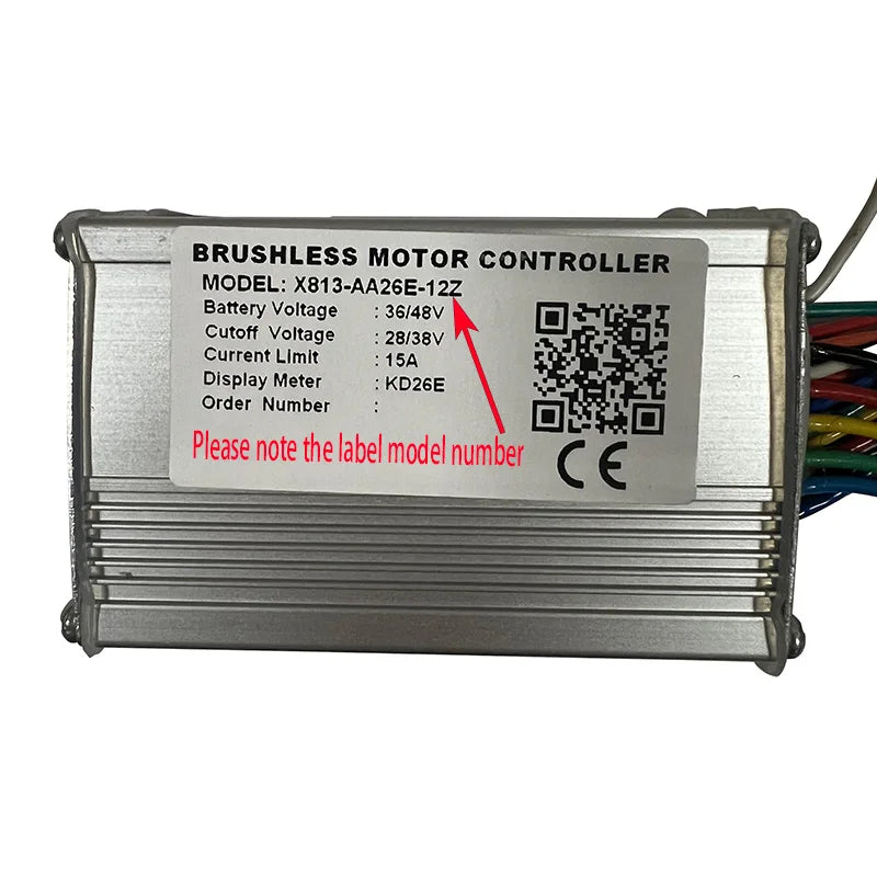 Nulkomma X813-AA26E-12Z 48V 15A EBIKE Brushless Motor Controller Bicycle Speed Controller E-Bike Accessories Display KD26E