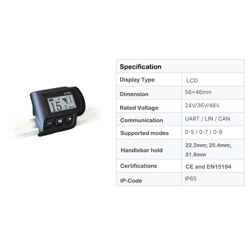 Nulkomma Ebike Display Screen 36V 48V Bike Speed Controller Panel Meter KEY DISP KD58C 5pin UART CAN for Electric Bicycle Accessories
