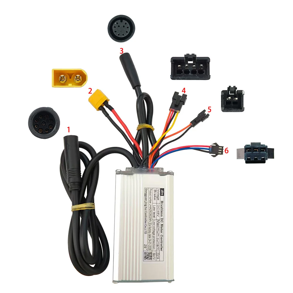 Nulkomma JH4AZ6029DZMN Brushless Motor Controller 48V 20A Lithium-Ion Sine Wave E-Bike Speed Controller Suitable for Electric Bicycles