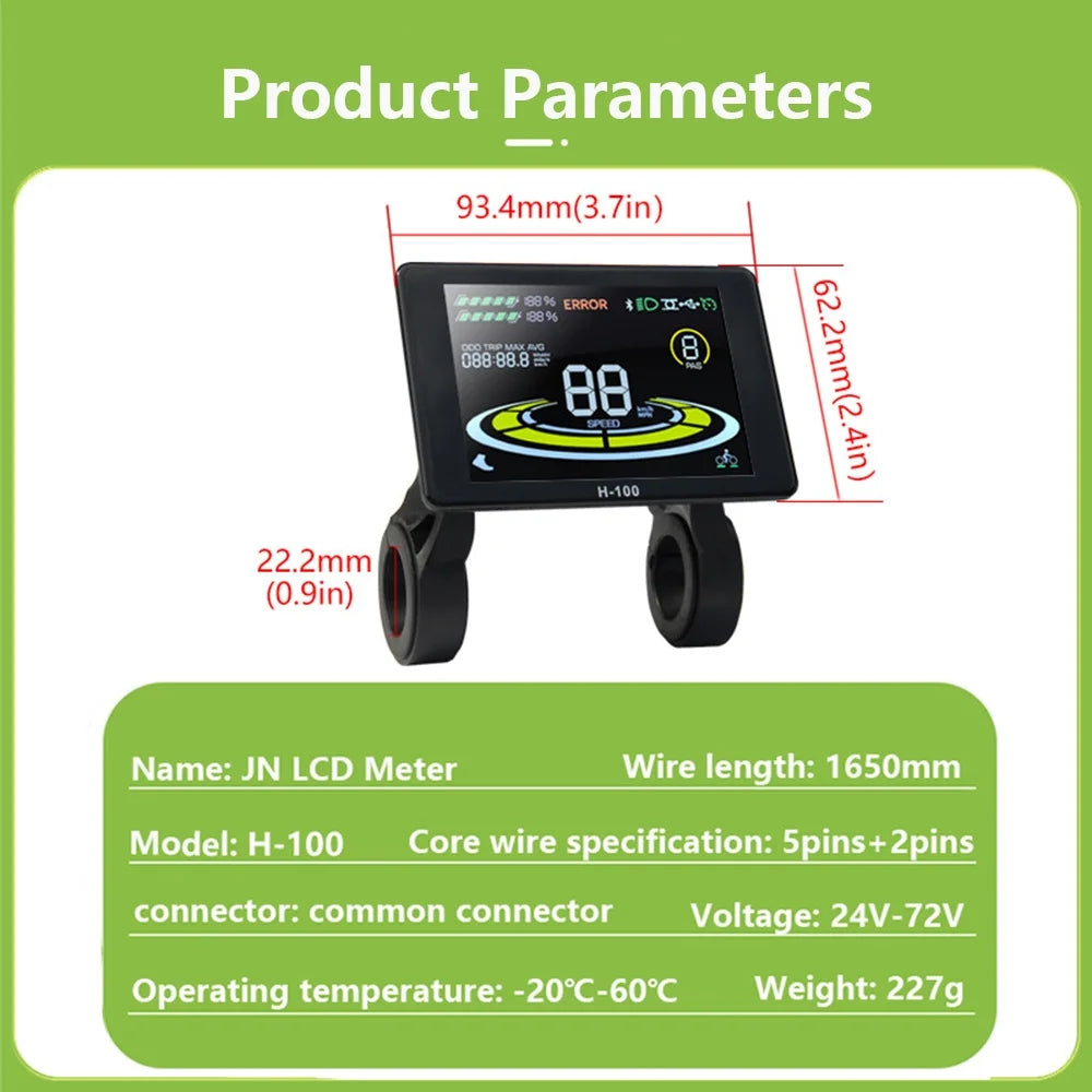 Nulkomma  Ebike Color Display Electric Bike Speed Control Panel JN LCD H-100 E-Scooter Accessories For 2HAO Protocol Controller