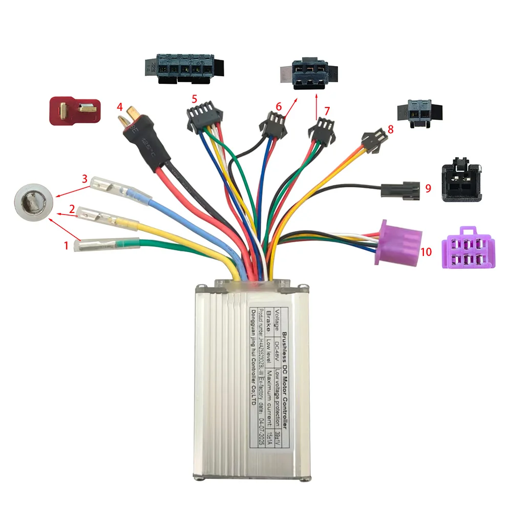 Nulkomma  E-bike Brushless Motor Controller JH4AZ5523DZBL-W 48V 15A for Electric Scooters Fat Bike MTB Accessories Speed Controller