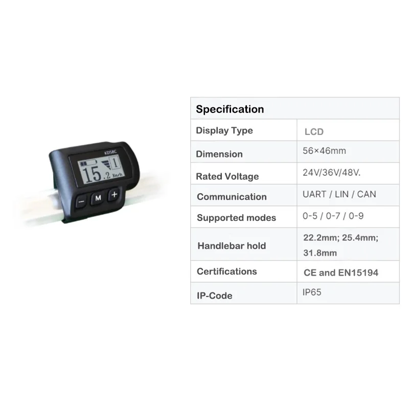 Nulkomma Ebike Display Screen 36V 48V Bike Speed Controller Panel Meter KEY DISP KD58C 5pin UART CAN for Electric Bicycle Accessories