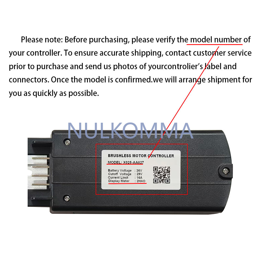 Ebike Brushless Motor Controller 36V 16A Speed Controller X025-AA027 2HAO for Electric Bicycle Scooter Motorcycle