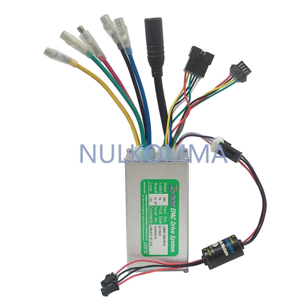 NULKOMMA 36V 14A Ebike Brushless Motor Controller LSW1037-07-01E Speed Controller for Electric Bicycles Scooters Fat-Tire Bikes