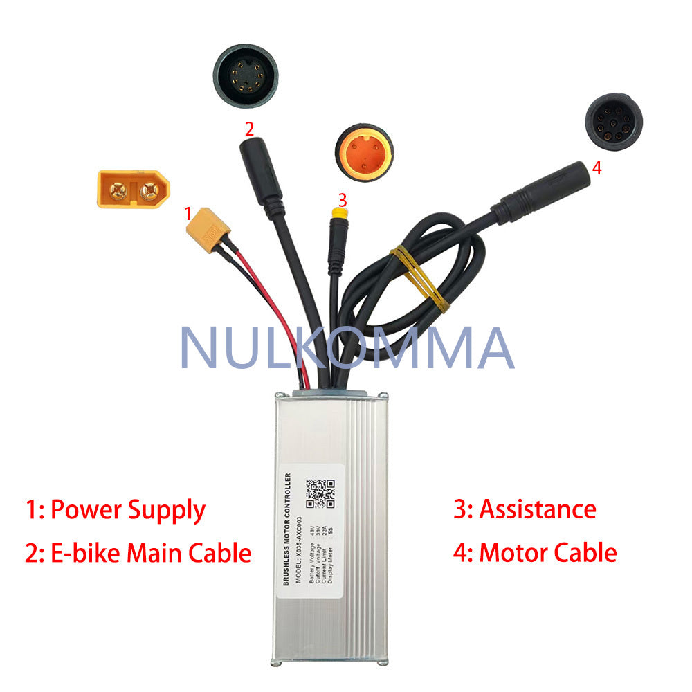 NULKOMMA Brushless Motor Controller X035-AXC003 48V 22A E-Bike Scooter Universal E-Bike Conversion Kit Bicycle Speed Controller