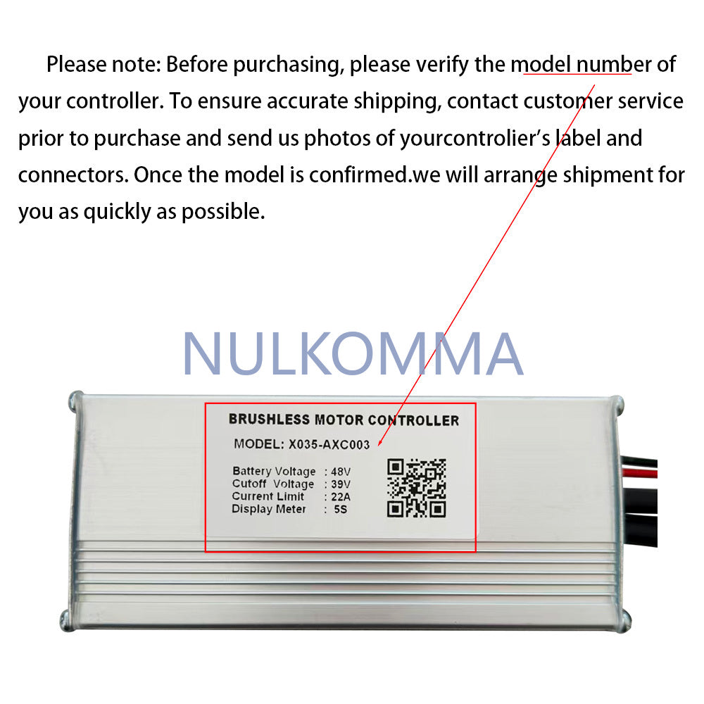 NULKOMMA Brushless Motor Controller X035-AXC003 48V 22A E-Bike Scooter Universal E-Bike Conversion Kit Bicycle Speed Controller