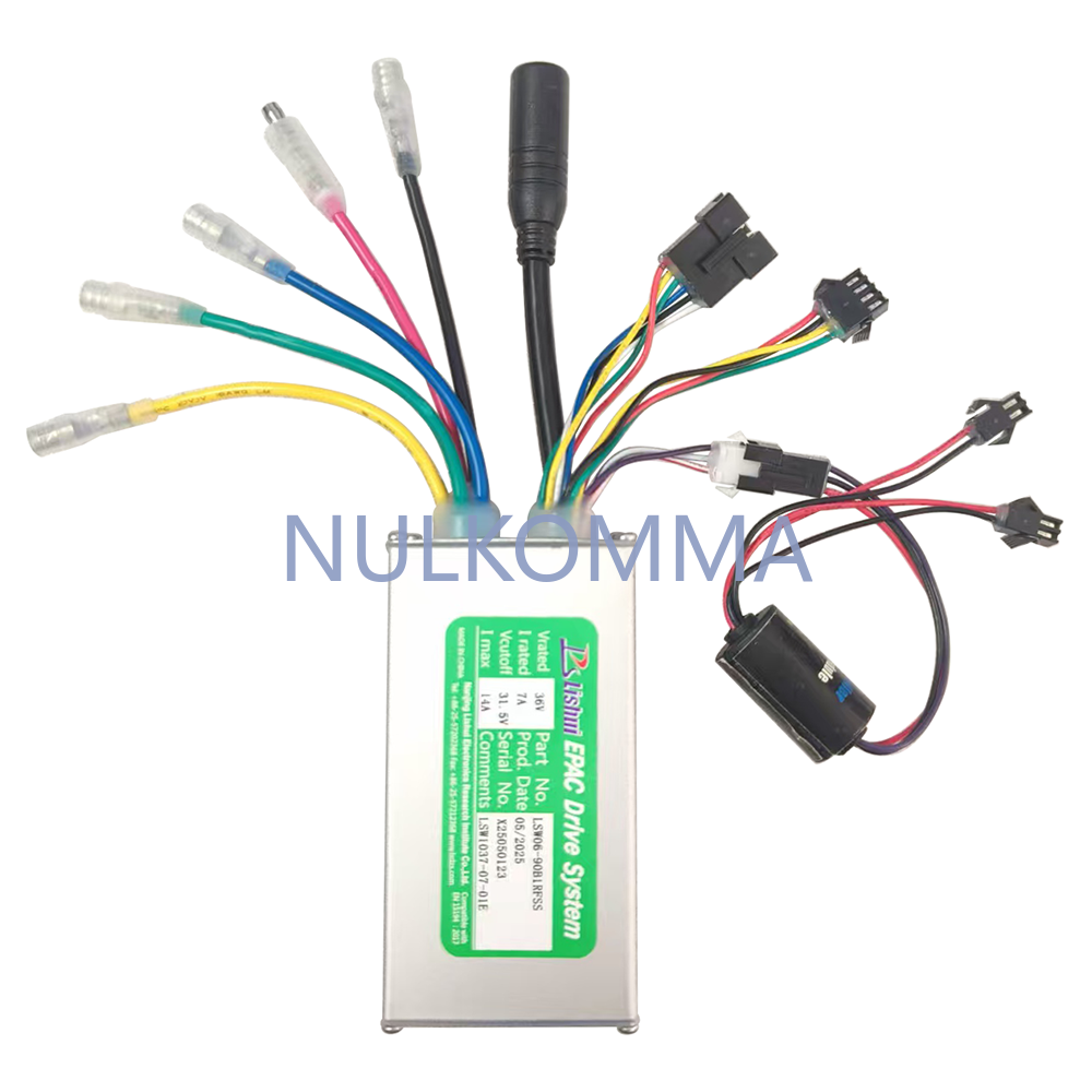 NULKOMMA 36V 14A Ebike Brushless Motor Controller LSW1037-07-01E Speed Controller for Electric Bicycles Scooters Fat-Tire Bikes