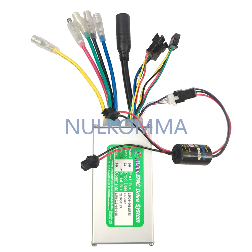NULKOMMA 36V 14A Ebike Brushless Motor Controller LSW1037-07-01E Speed Controller for Electric Bicycles Scooters Fat-Tire Bikes