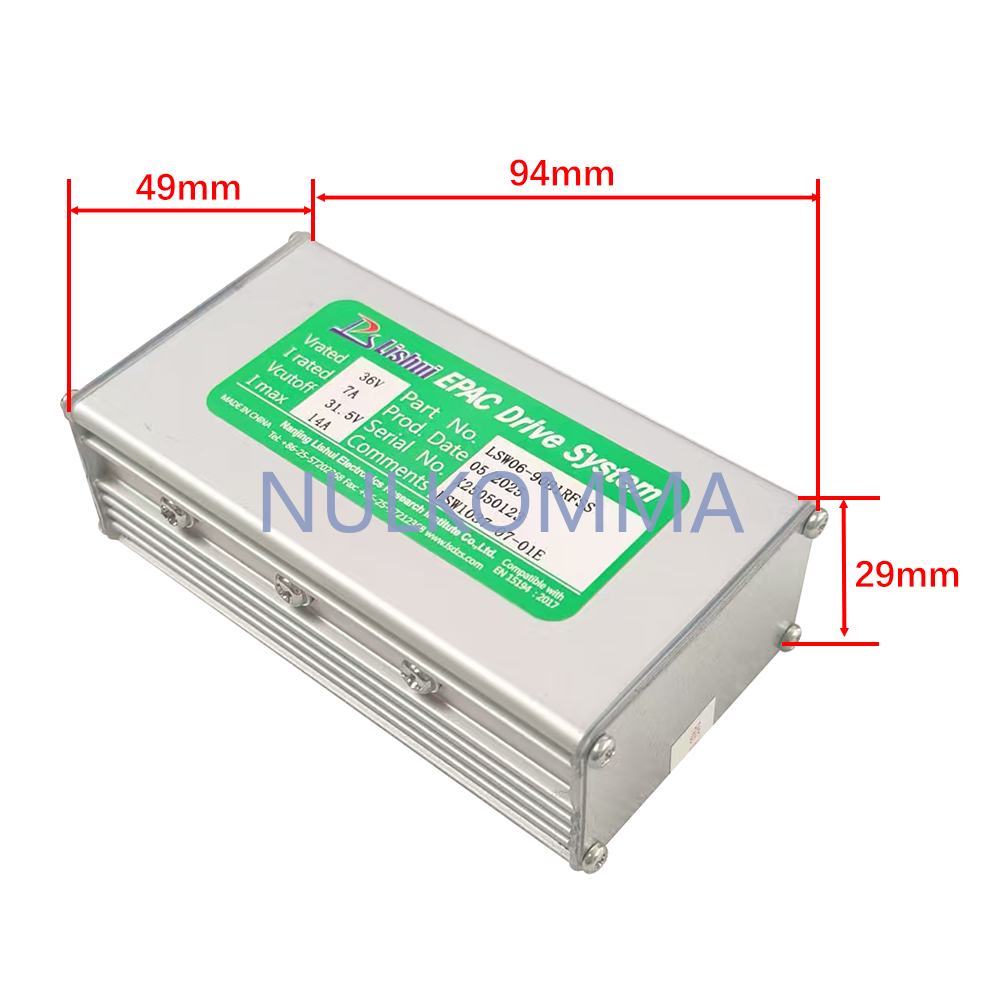 NULKOMMA 36V 14A Ebike Brushless Motor Controller LSW1037-07-01E Speed Controller for Electric Bicycles Scooters Fat-Tire Bikes