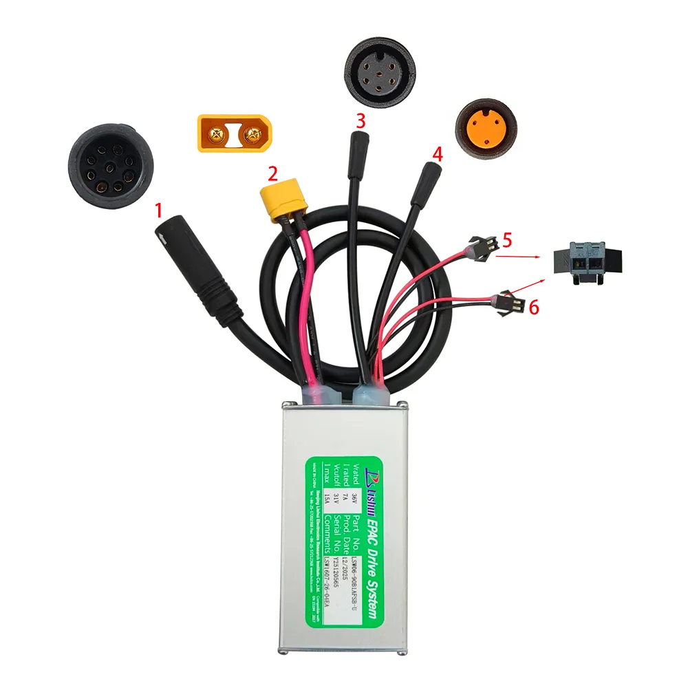 Nulkomma LSW06-90B1AFSB-U Ebike Brushless Motor Controller Custom Models 36V 15A for Electric Scooters Fat Bikes MTB Speed Controllers