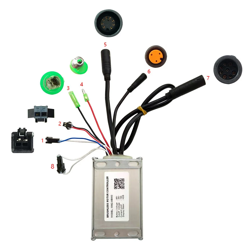 Nulkomma Ebike Brushless Motor Controller X062-AB003 48V 15A for KDS Protocol Display for Electric Scooters MTB Fat Bikes Accessories