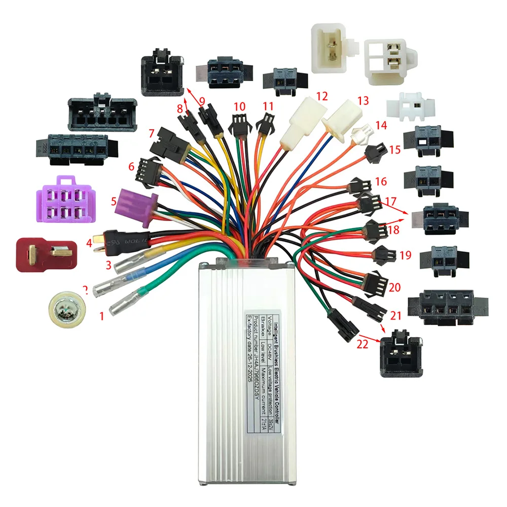 Nulkomma Ebike Brushless Motor Controller JH4AJ7966DZDSY 48V 21A for Electric Scooters Fat Bike MTB Accessories Speed Controller