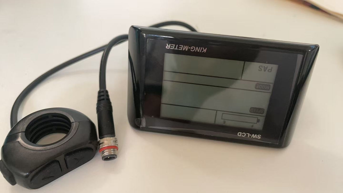 KING‑METER SW‑LCD Ebike LCD Display, 5 Pin Waterproof Connector, Replacement Speed Meter for RAD POWER Electric Bicycle, PAS Speed Distance Control Panel with Handle Button