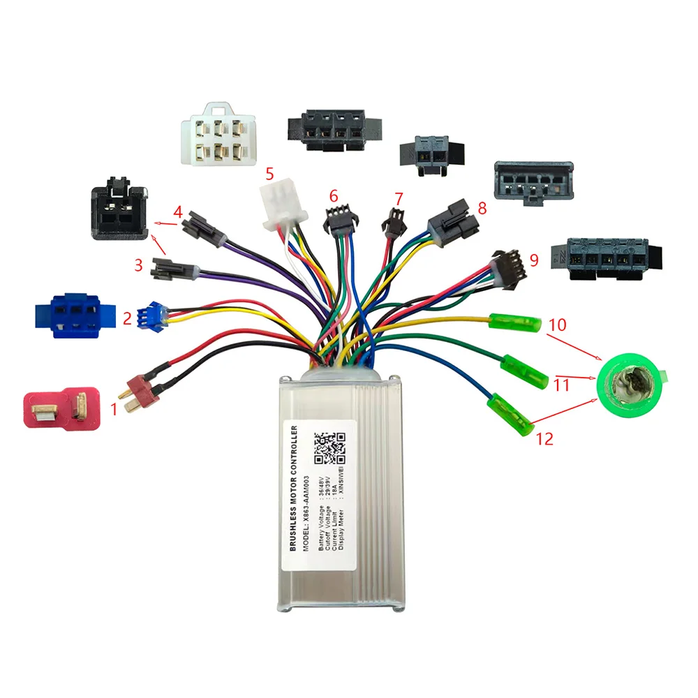 Nulkomma X863-AAM003 36/48V 18A Ebike Brushless Motor Controller for XINSIWEI Protocol Electric Scooters Speed Parts MTB Fat Bikes